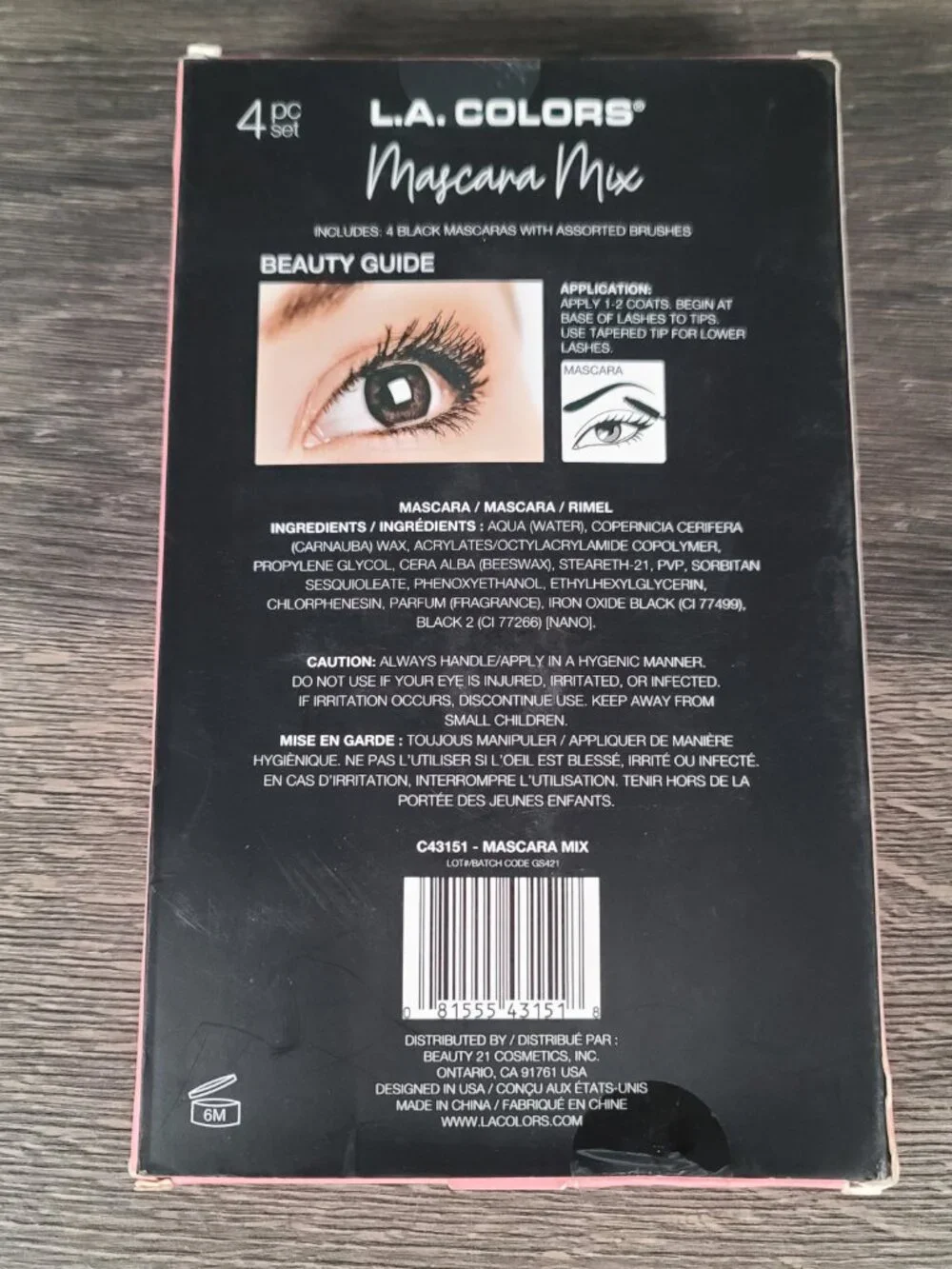 New L.A. COLORS Black Mascara Mix 4 Piece Set